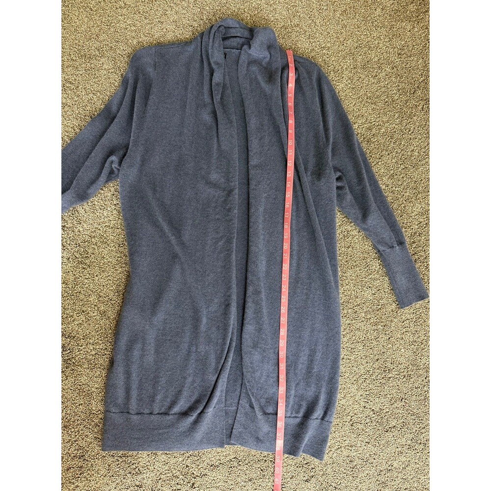 Quince 100% Cashmere Open Front Long Cardigan Sweater Blue - Picture 3 of 6